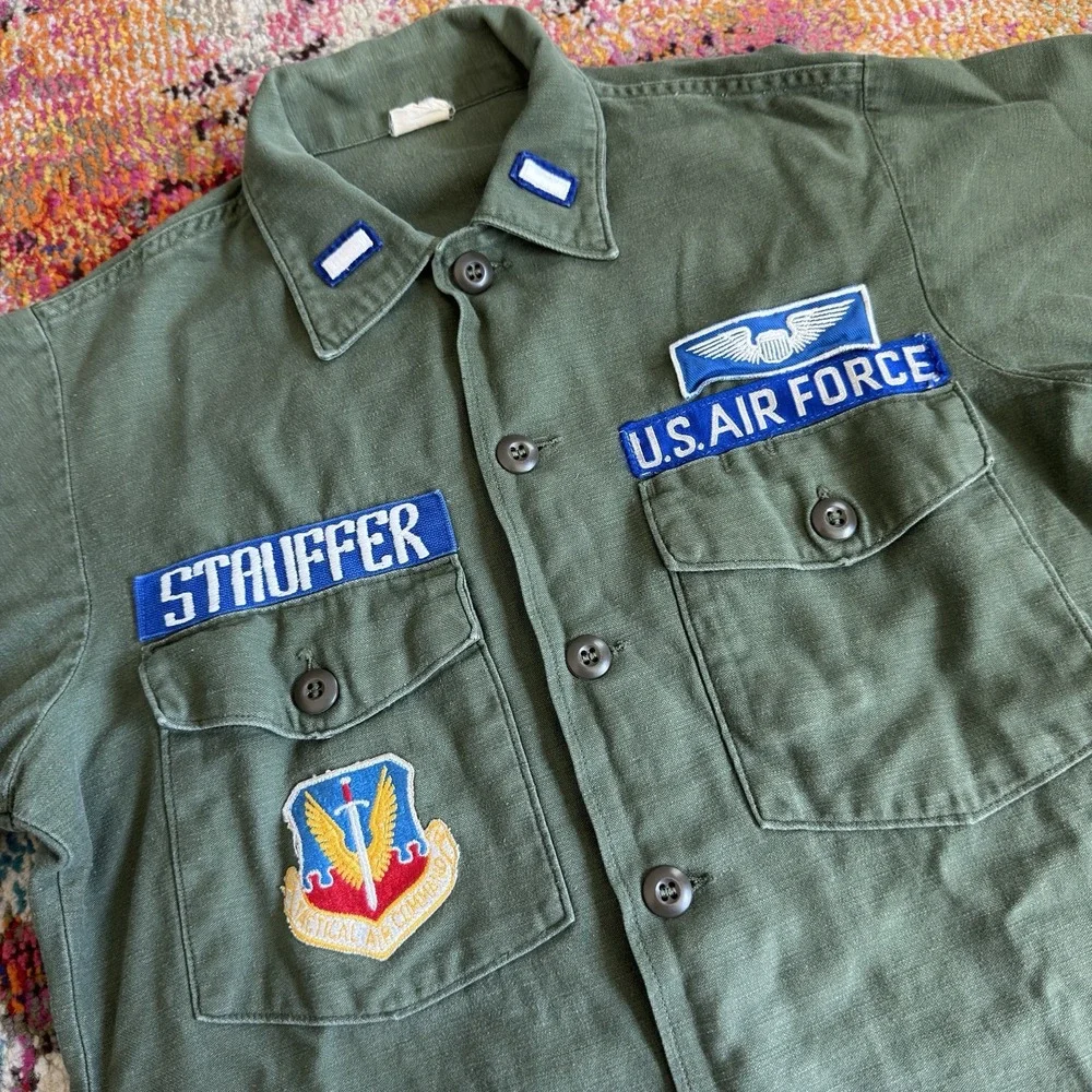 Vintage 1970 US Air Force OG-107 Short Sleeve Utility Shirt M